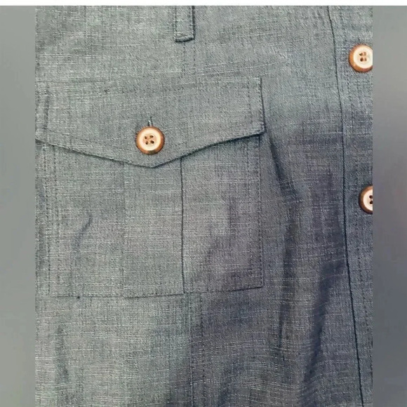 Arden B Women's Blue Sweetheart Neck Button Front Midi Shift Dress Size S - Picture 16 of 16